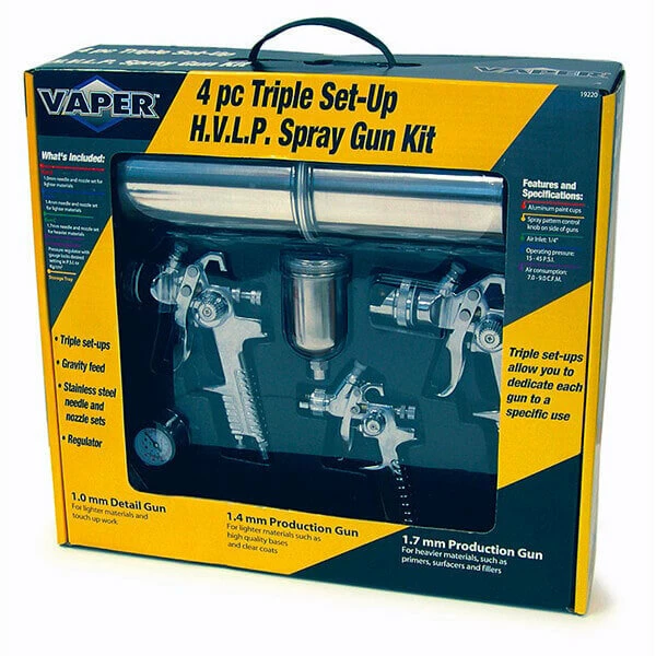 Flash Sale 𧨠Titan Tools 4 Pc HVLP Triple Setup Spray Gun Kit 19220 ⨠- Image 2